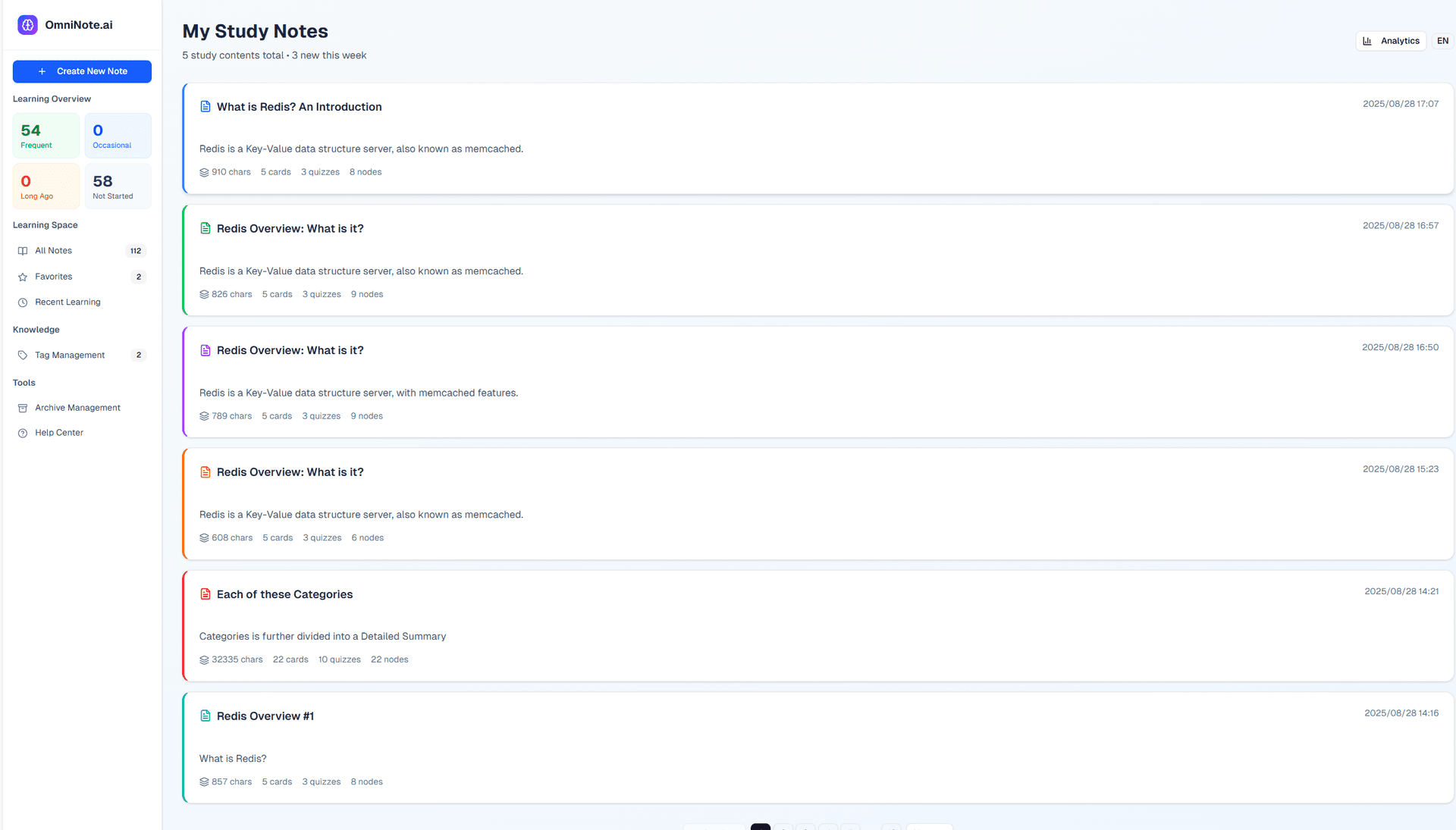 OmniNote AI Learning Platform - Feature Showcase